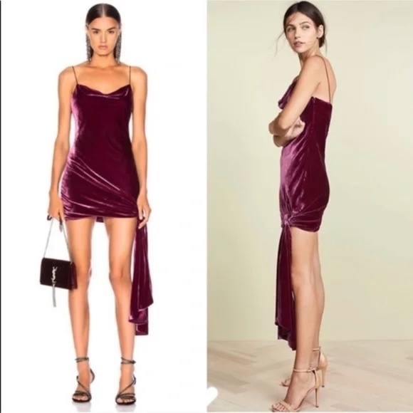 Cinq a Sept Velvet Ryder Dress Gooseberry 8 - Picture 9 of 9